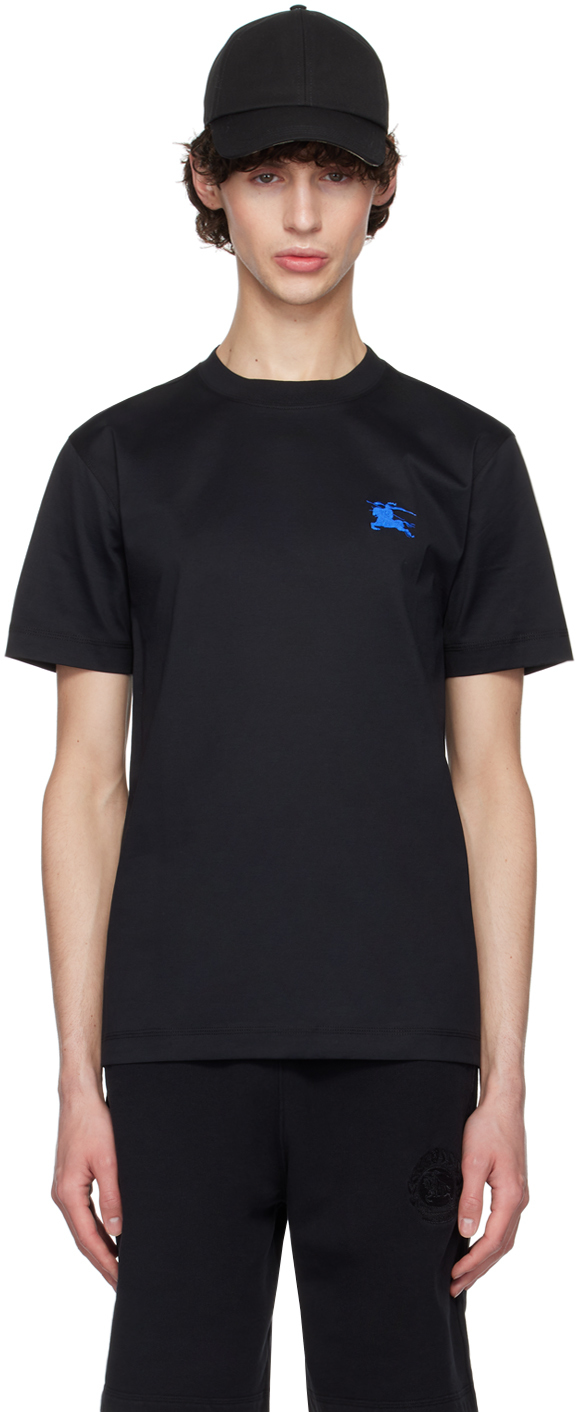 Shop Burberry Black Cotton T-shirt