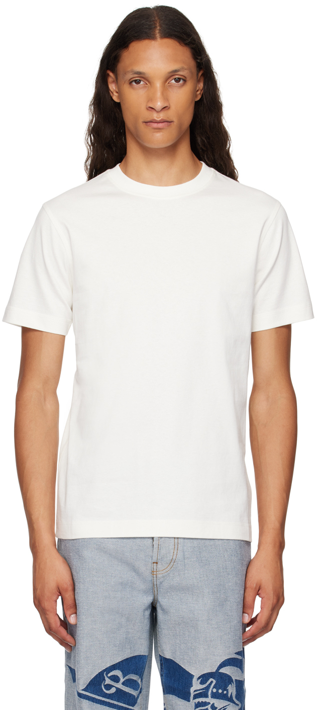 Shop Burberry Off-white Fox T-shirt In Chalk