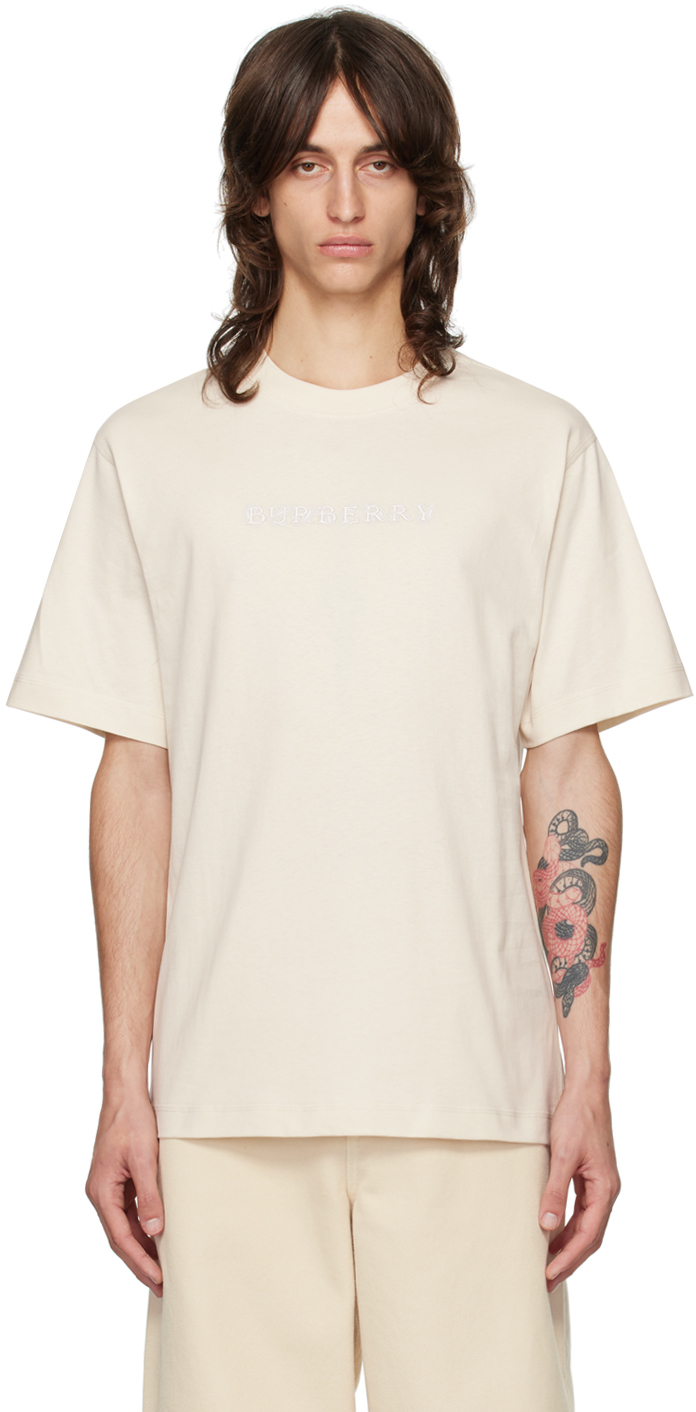 Beige Printed Paisley Logo T-shirt