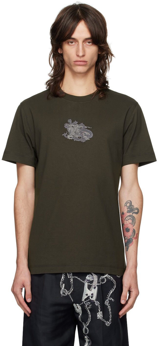 Shop Burberry Brown Paisley Ekd T-shirt In Shadow