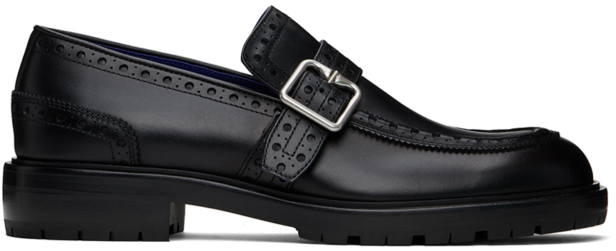 Shop Burberry Black Soho Loafers