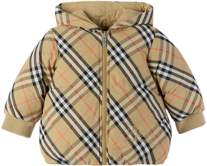 ブルゾン Burberry 'Check' Beige Polyamide Down Jacket 0400021190310_SANDCHECK?wid=
