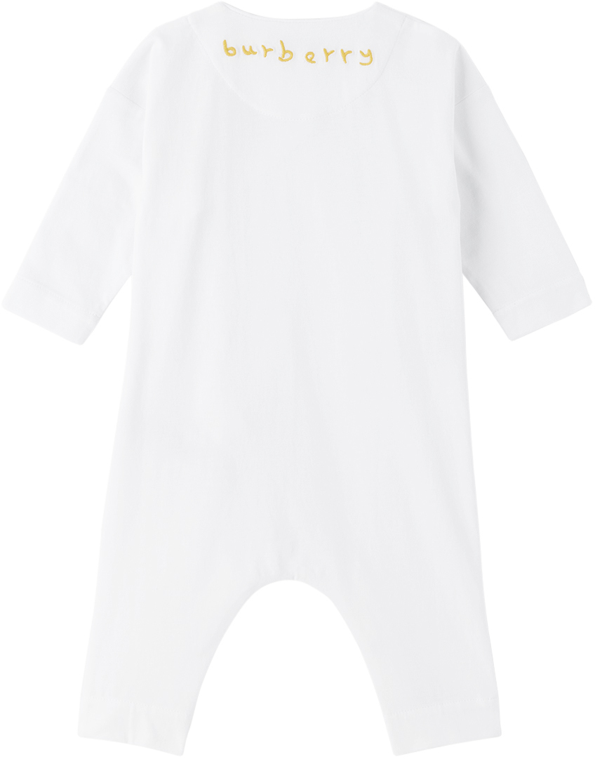 Burberry Baby White Duck Jumpsuit In White