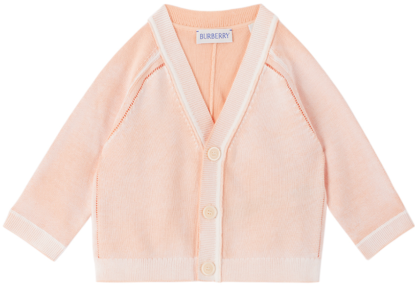 BURBERRY BABY ORANGE EKD CARDIGAN SET