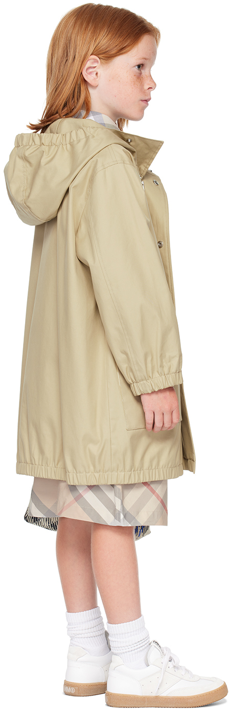 Burberry Kids Khaki Lightweight Coat In Hunter
