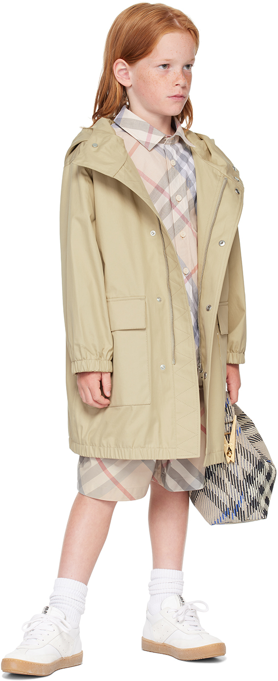 Burberry Kids Khaki Lightweight Coat In Hunter