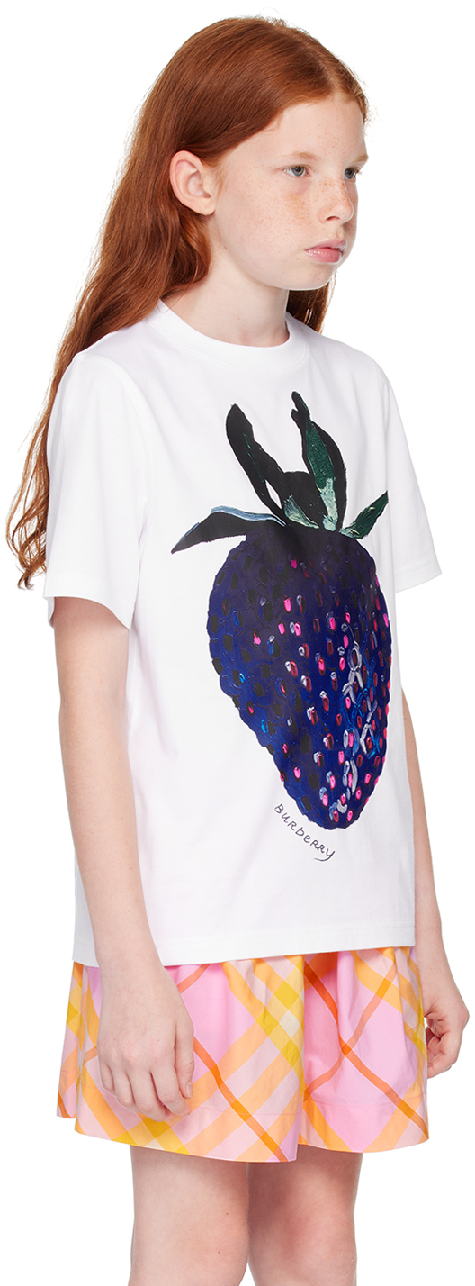 Burberry Strawberry-print Cotton T-shirt In White