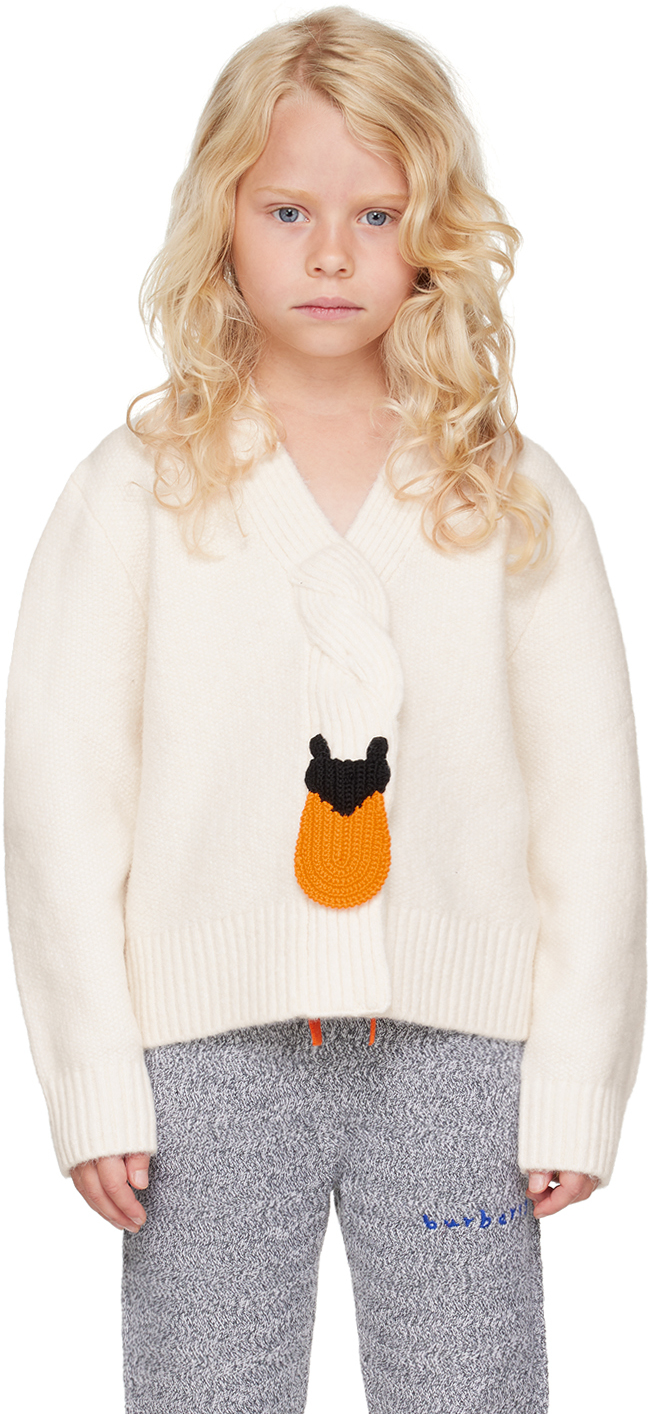 Burberry Swan Wool-blend Cardigan In Ivory