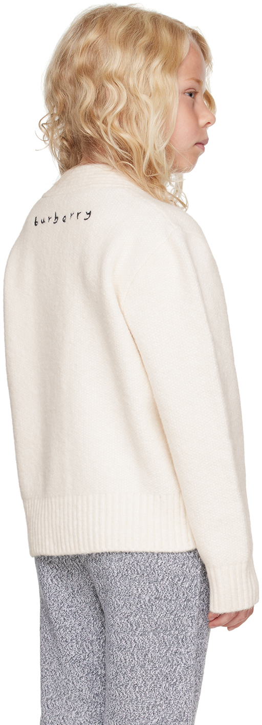 Burberry Swan Wool-blend Cardigan In Ivory