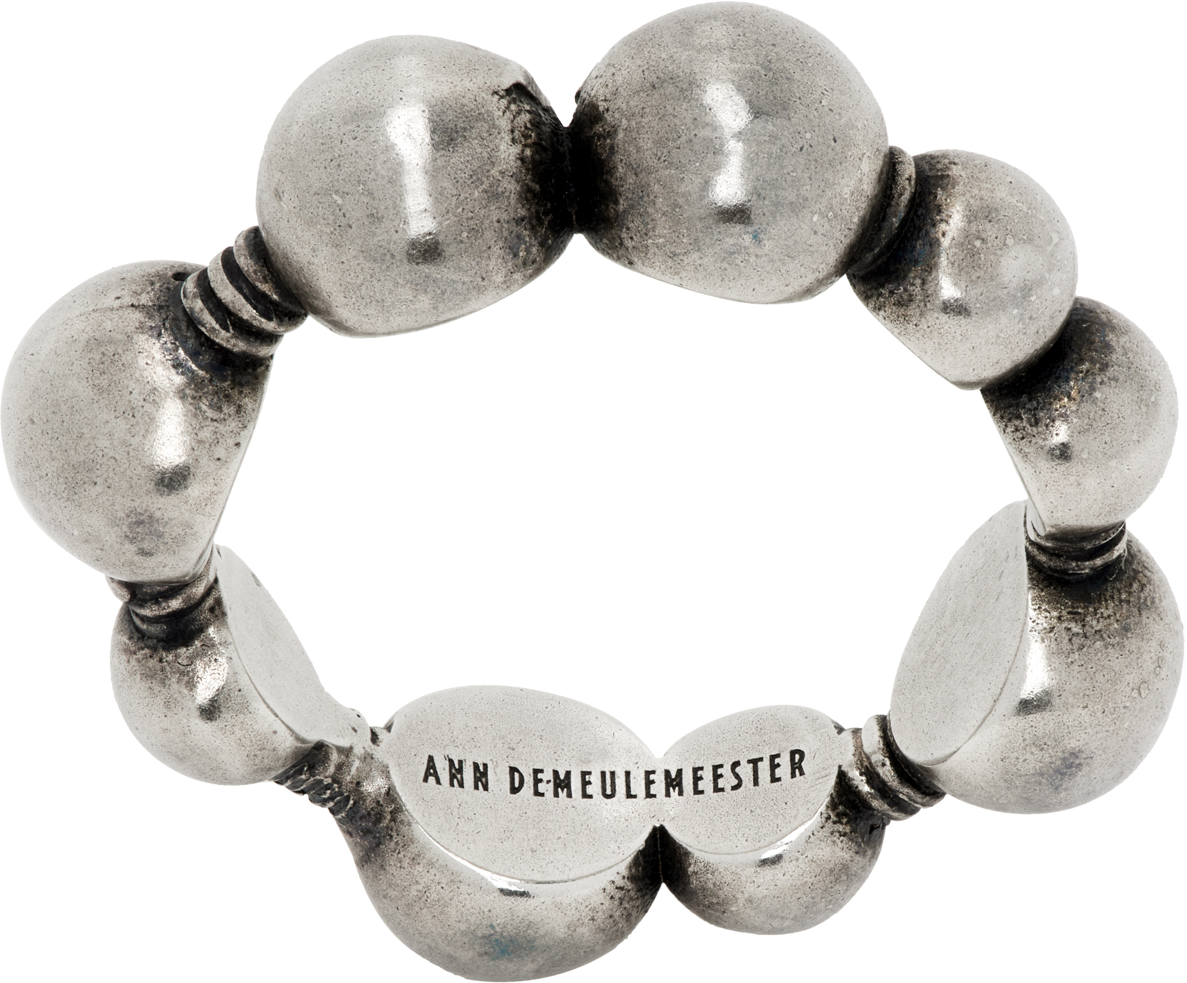 Shop Ann Demeulemeester Silver Aleksi Pearl Ring In 070 Antique Silver