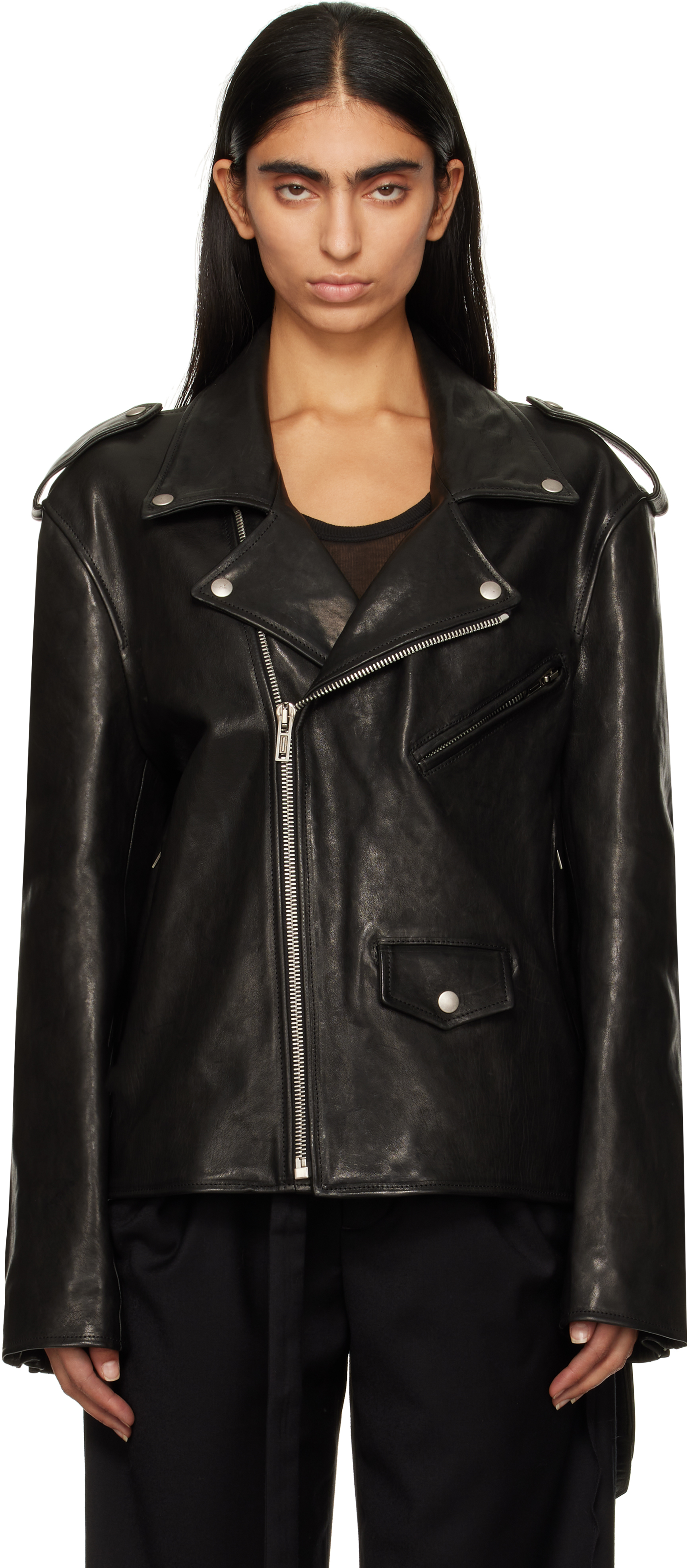 Black Anu Perfecto Leather Jacket