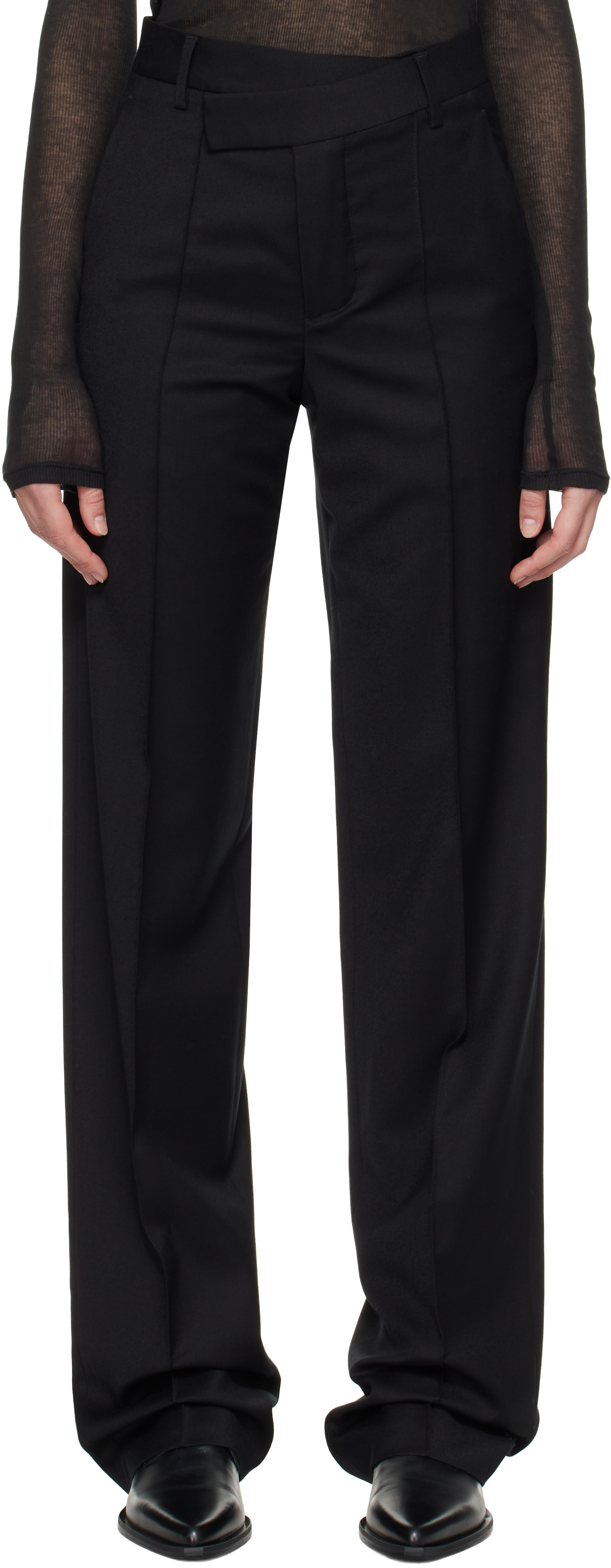 Black Vanja Asymmetric Trousers