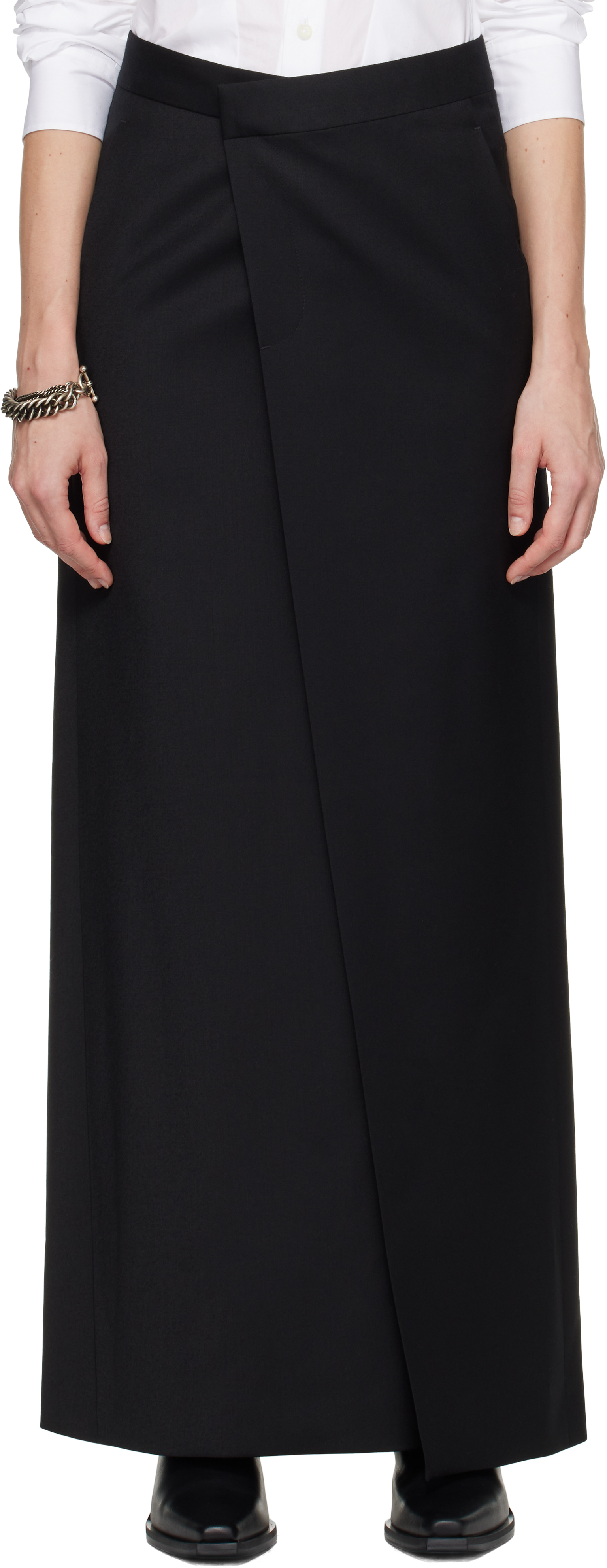 Black Lykke Wrap Maxi Skirt