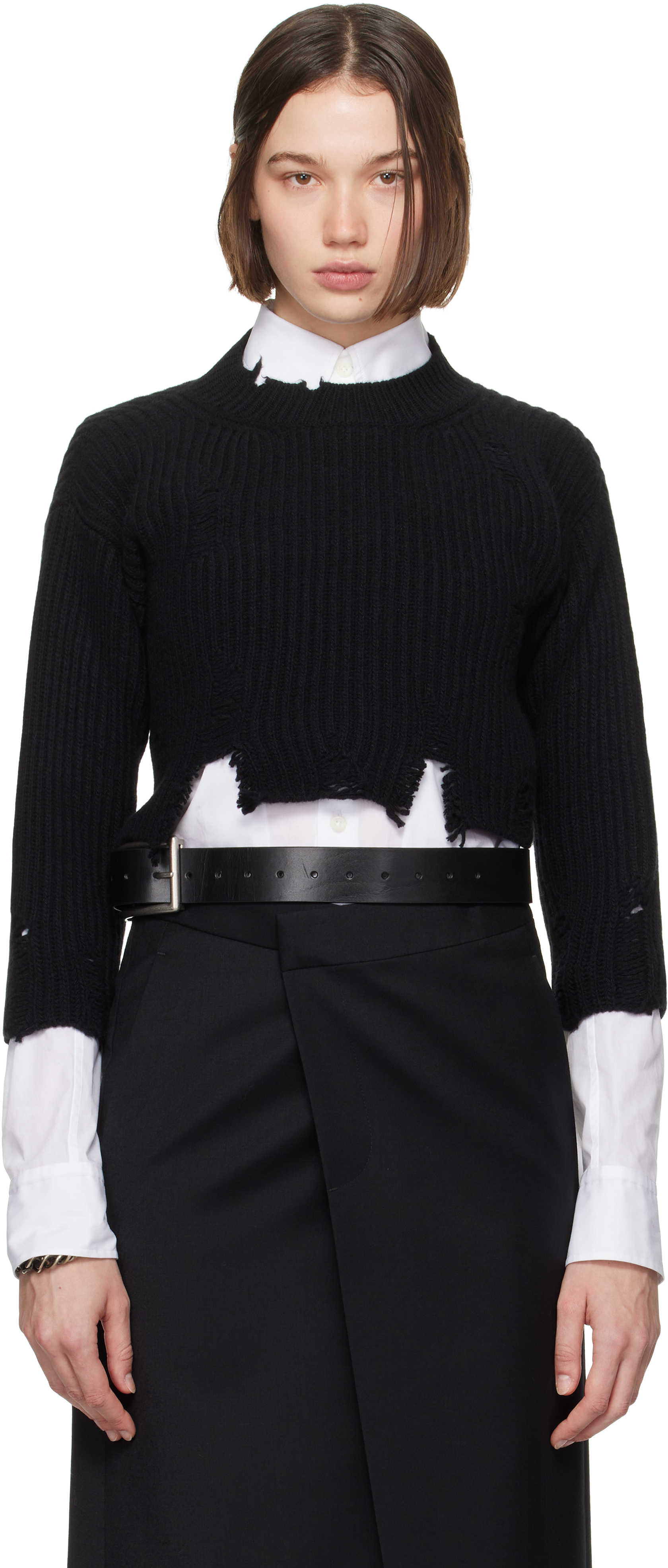 Black Thordis Cropped Sweater