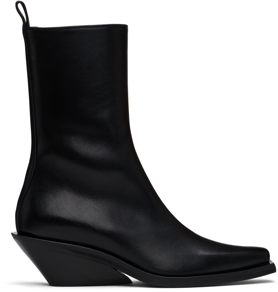 Ann Demeulemeester 60mm Vesper Leather Ankle Boots In Black