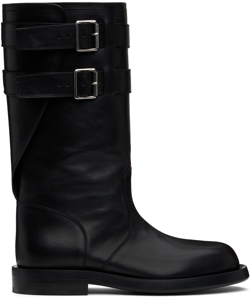 Shop Ann Demeulemeester Black Milan Soft Biker Tall Boots In 099 Black