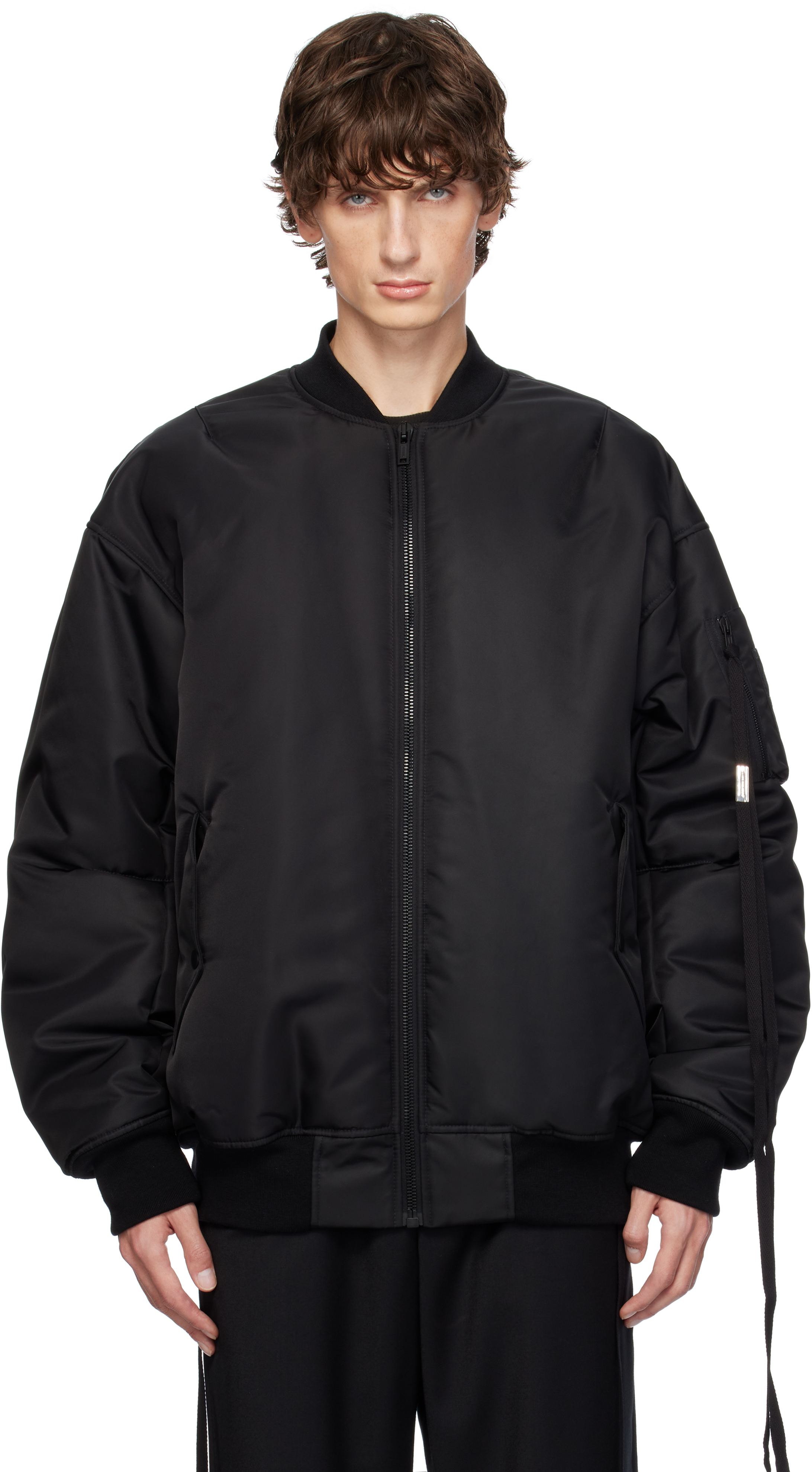 Shop Ann Demeulemeester Black Raphael Printed High-comfort Bomber Jacket