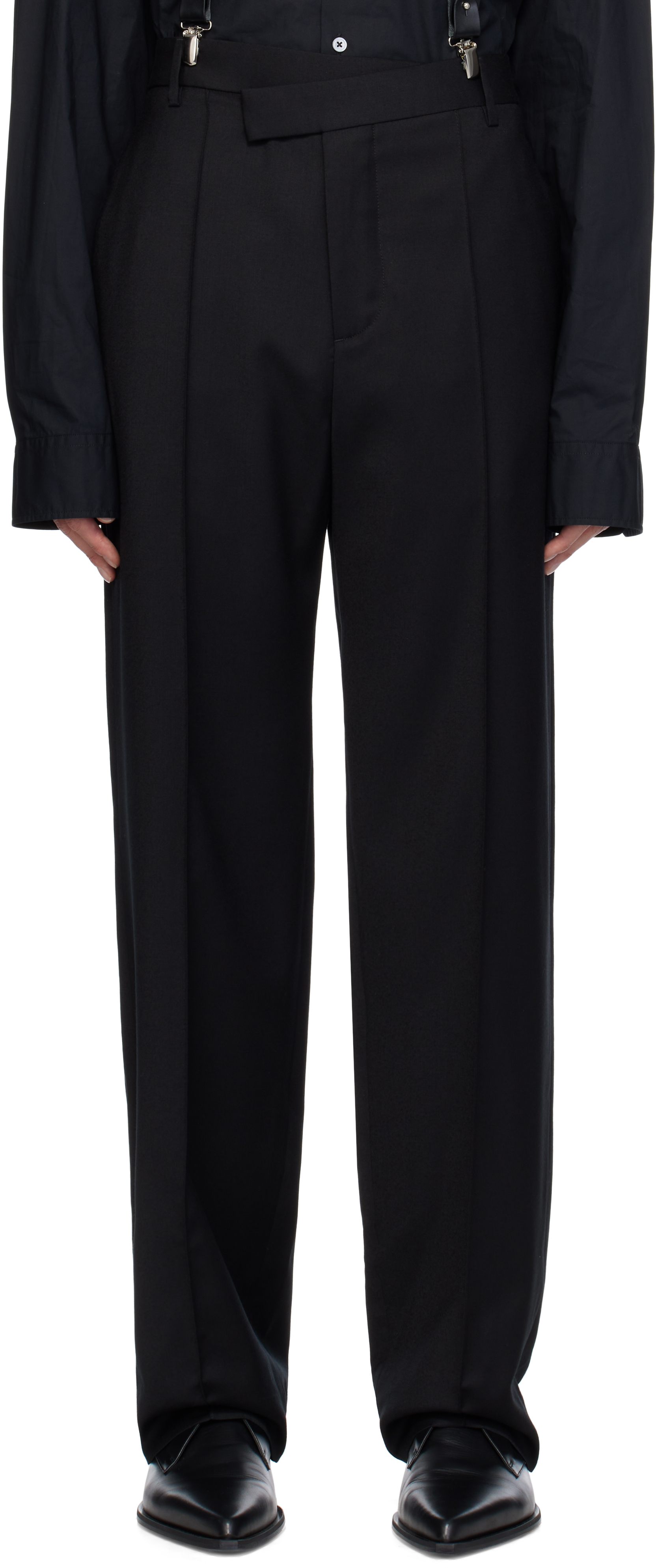 Shop Ann Demeulemeester Black Jesper Regular Fit Trousers