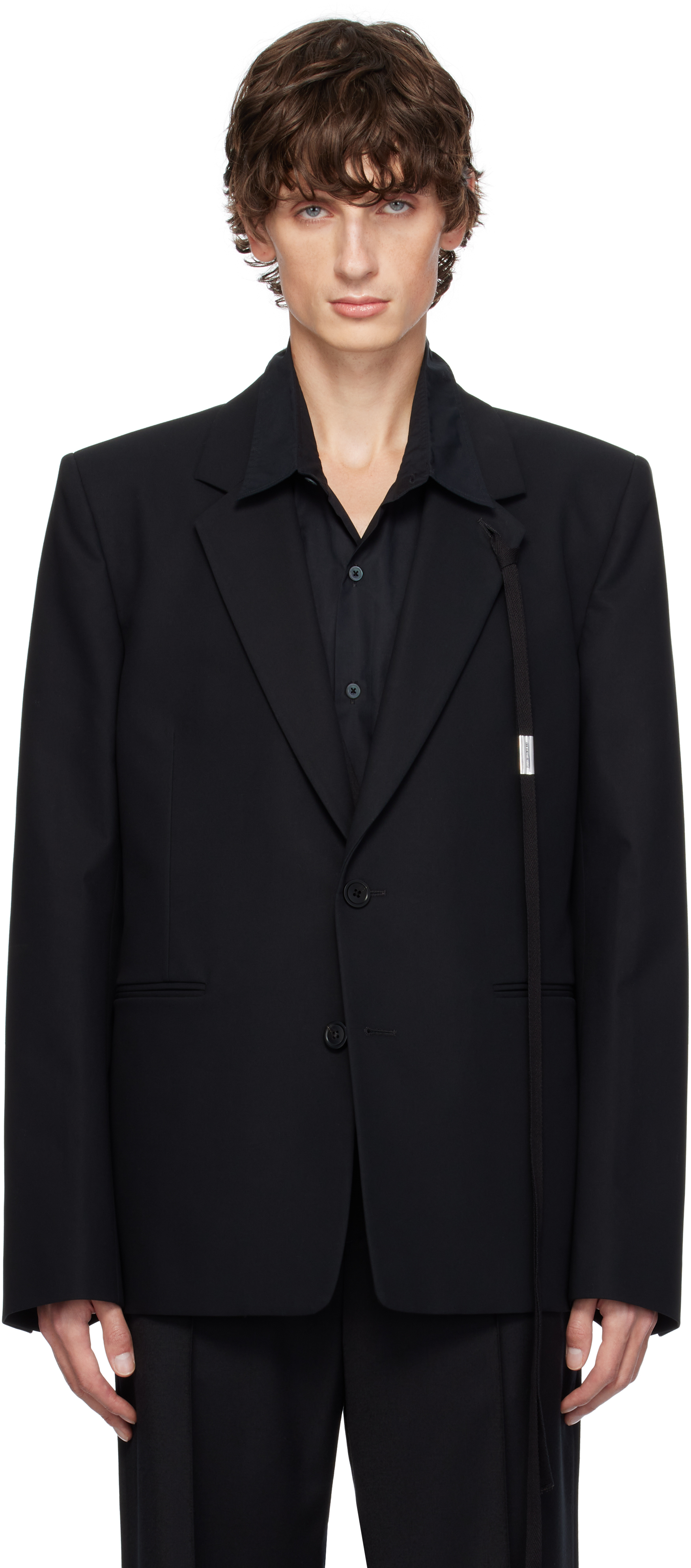 Black Serge Fitted Blazer