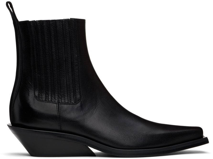 Black Harper Pointy Medium Heel Chelsea Boots