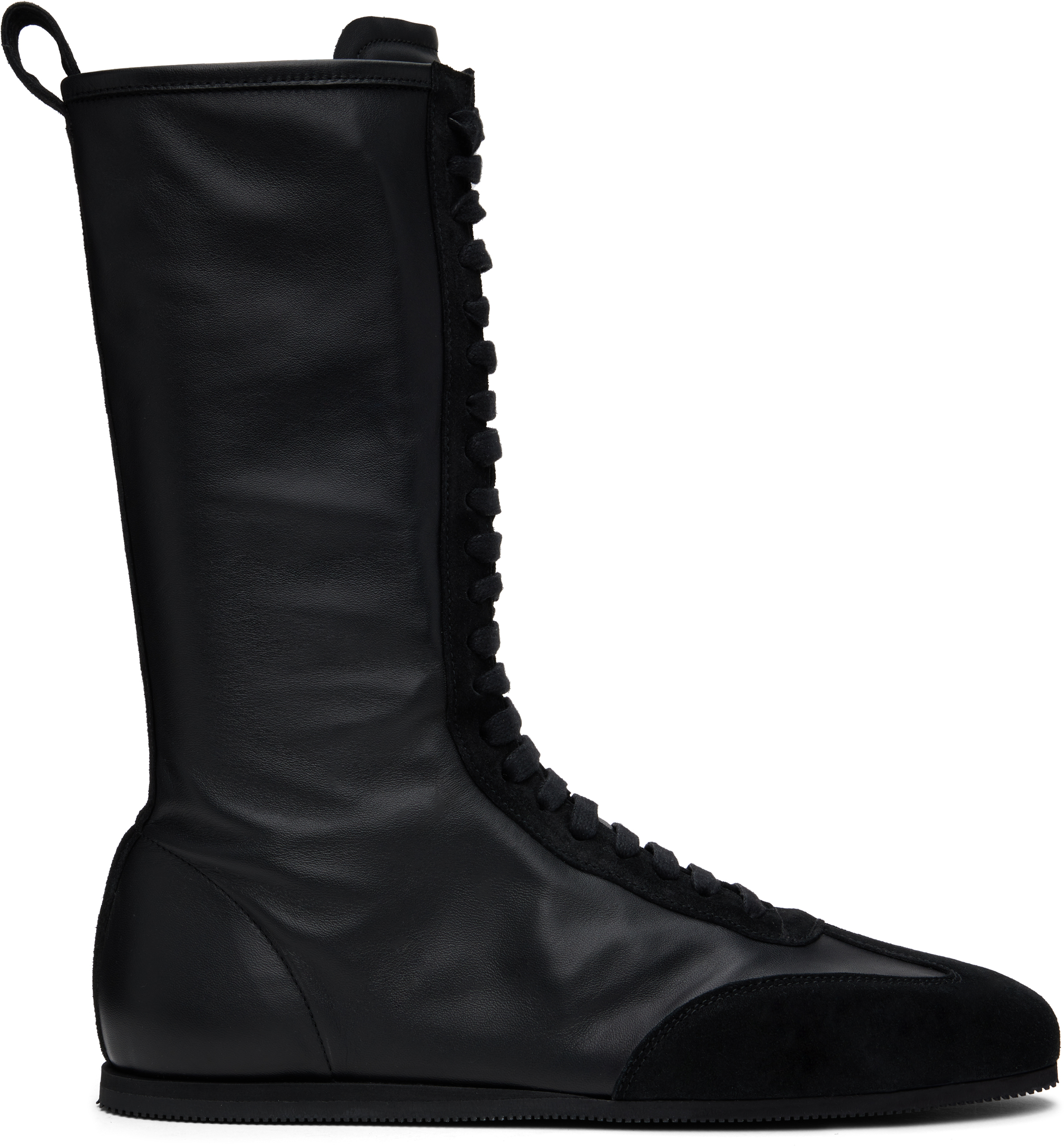 Shop Ann Demeulemeester Black Juno High-top Boxing Sneakers