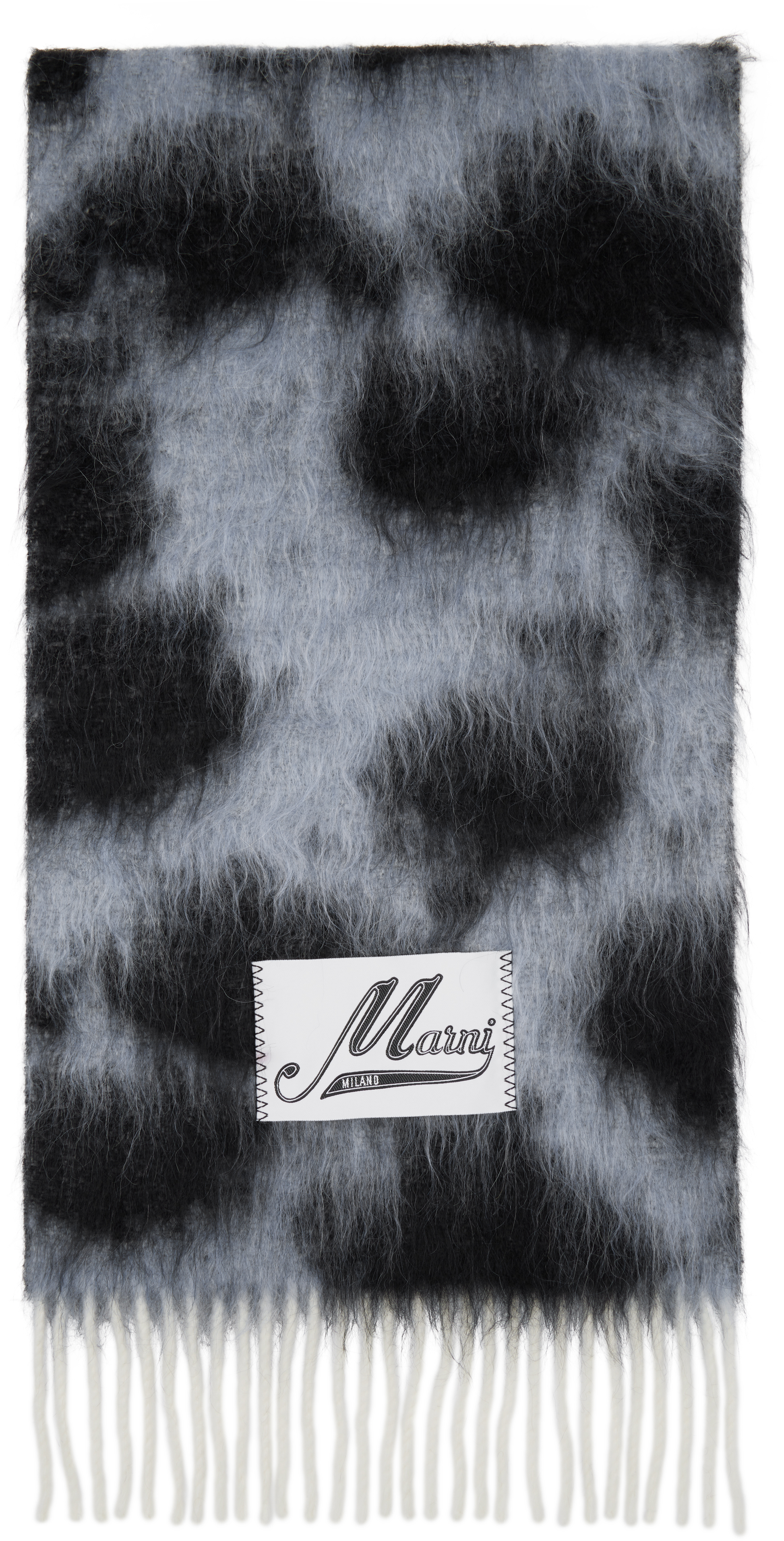 Marni Blue & Black Wool & Mohair Scarf