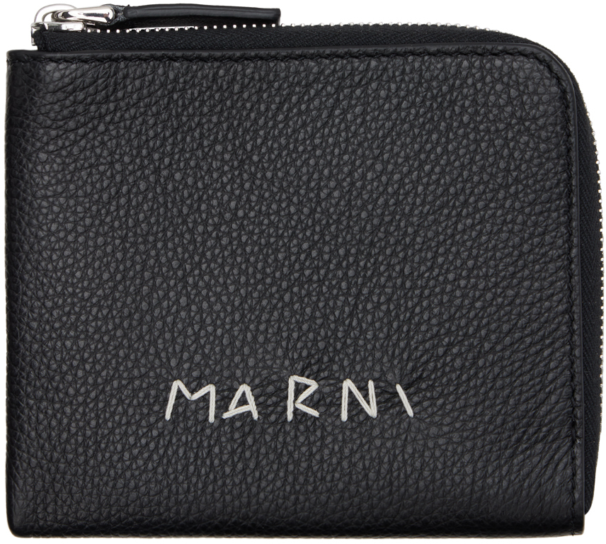Black Zip-Around Wallet by Marni on Sale