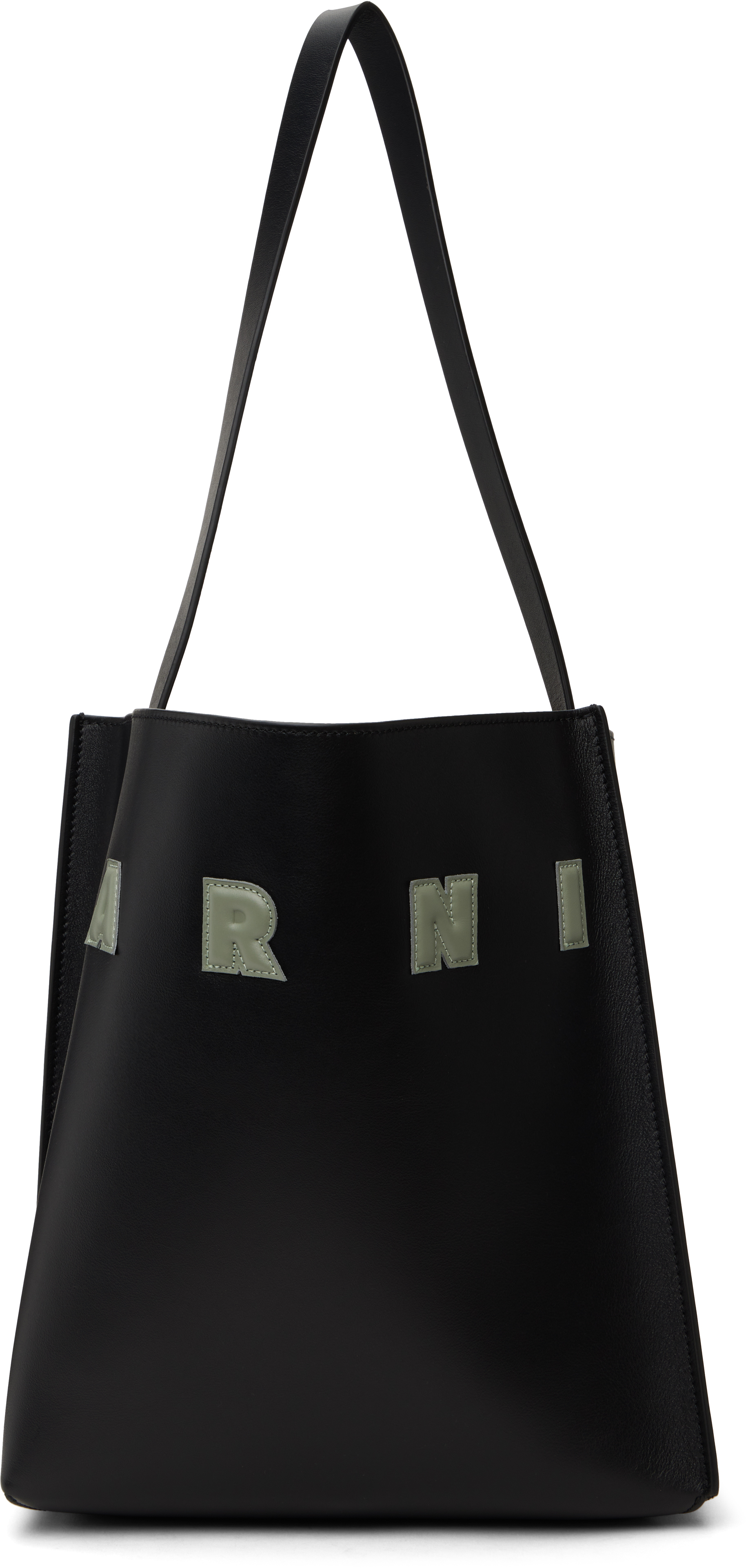 MARNI BLACK SMALL LEATHER MUSEO BAG 