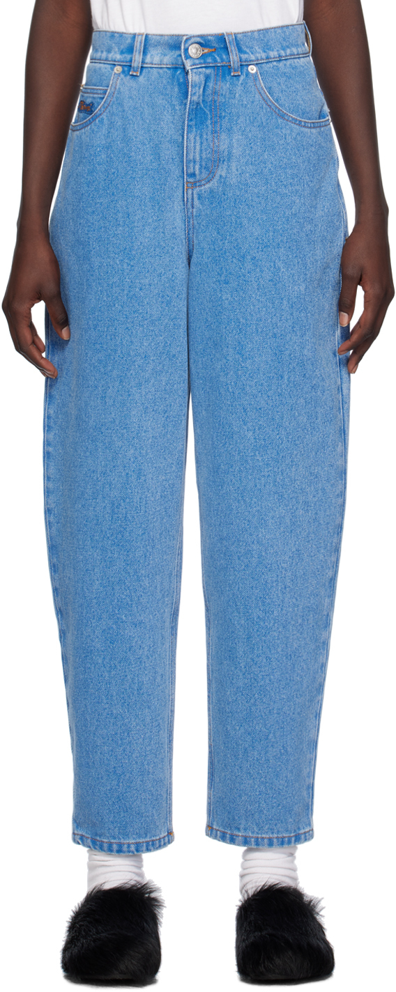 Shop Marni Blue Patch Jeans In Bdb44 Cobalt