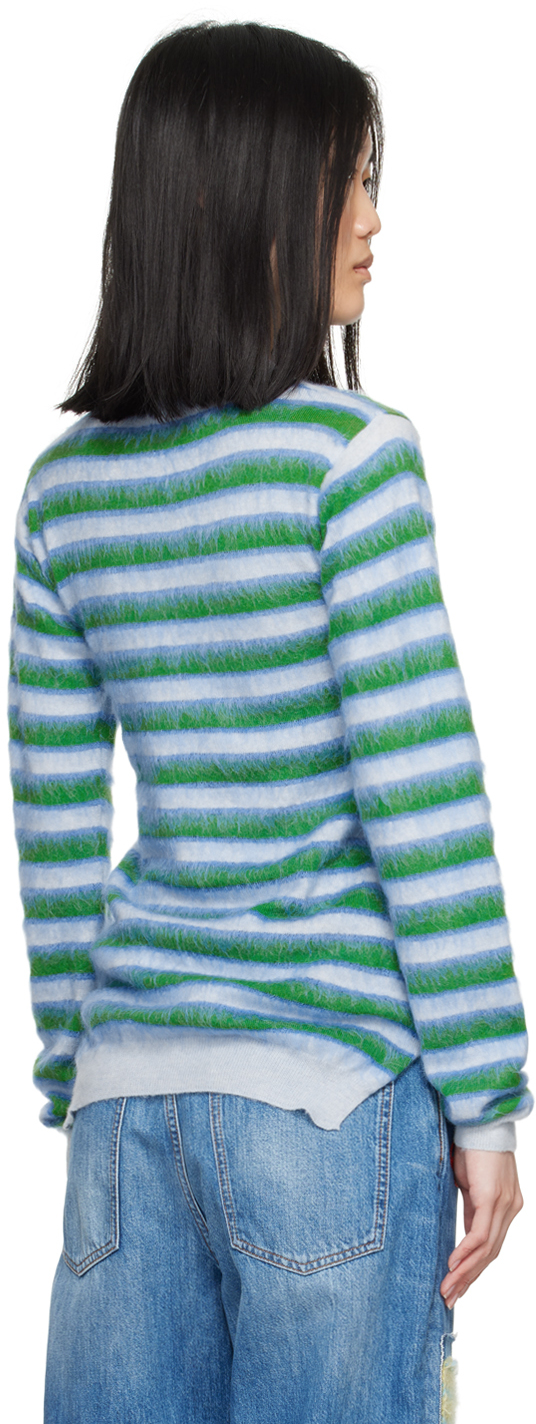 Marni Striped Crewneck Pullover In Rgb21 Light Blue