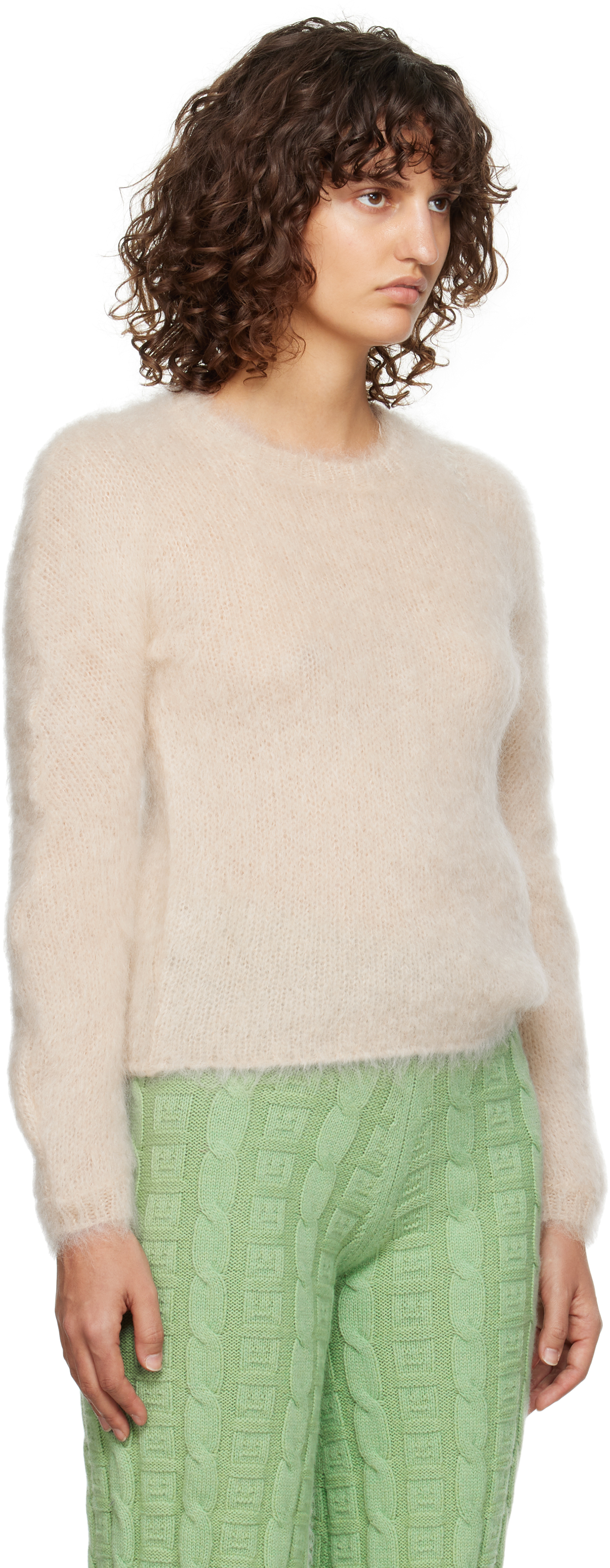 Marni Beige Fuzzy Wuzzy Sweater In 00c15 Pale Peach