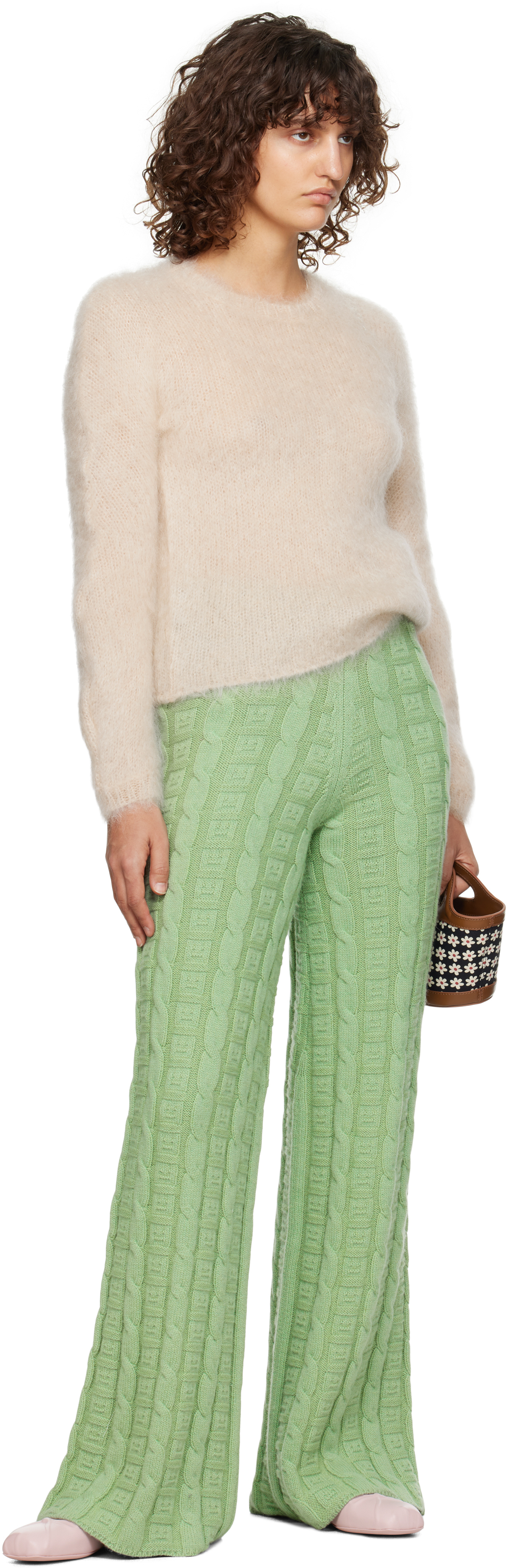 Marni Beige Fuzzy Wuzzy Sweater In 00c15 Pale Peach
