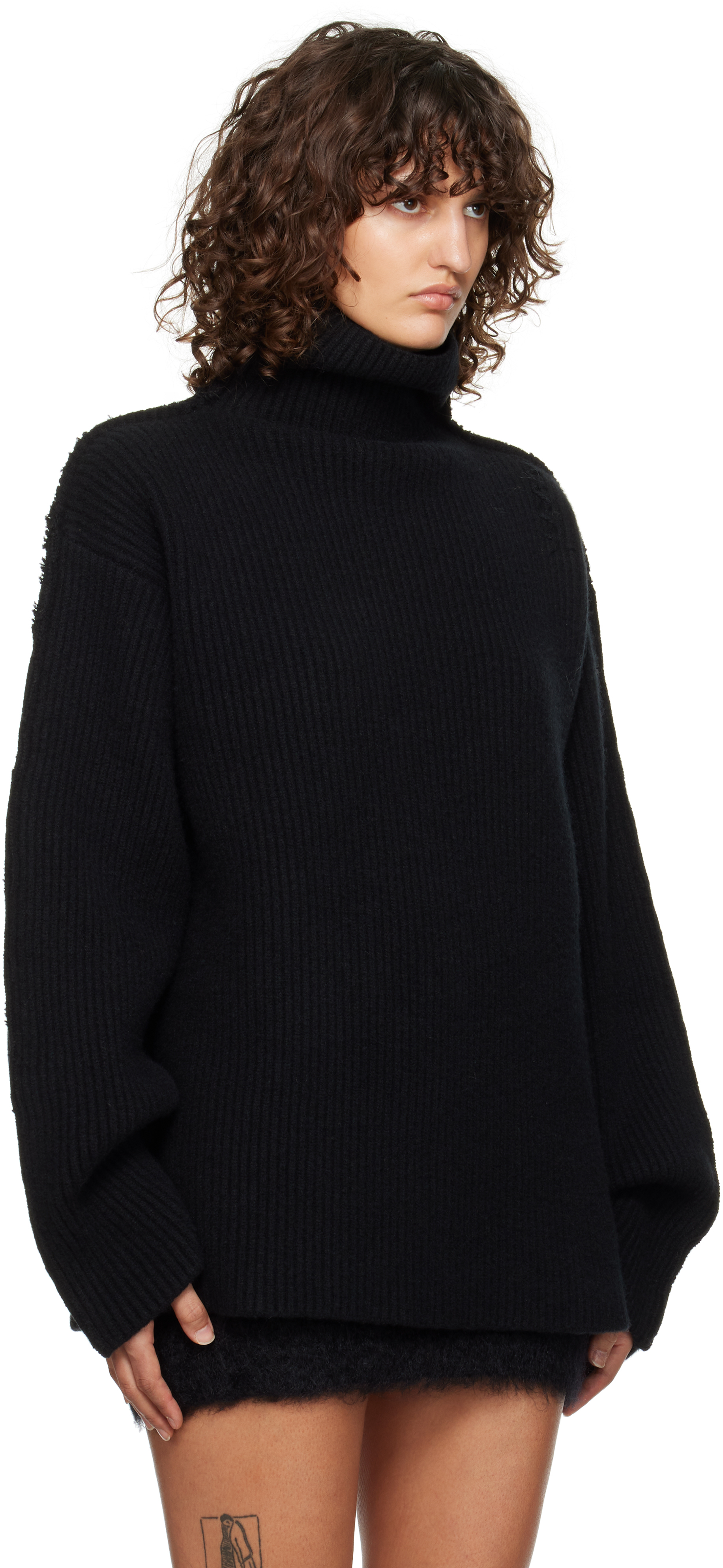 Marni Black Wool Turtleneck In 00n99 Black