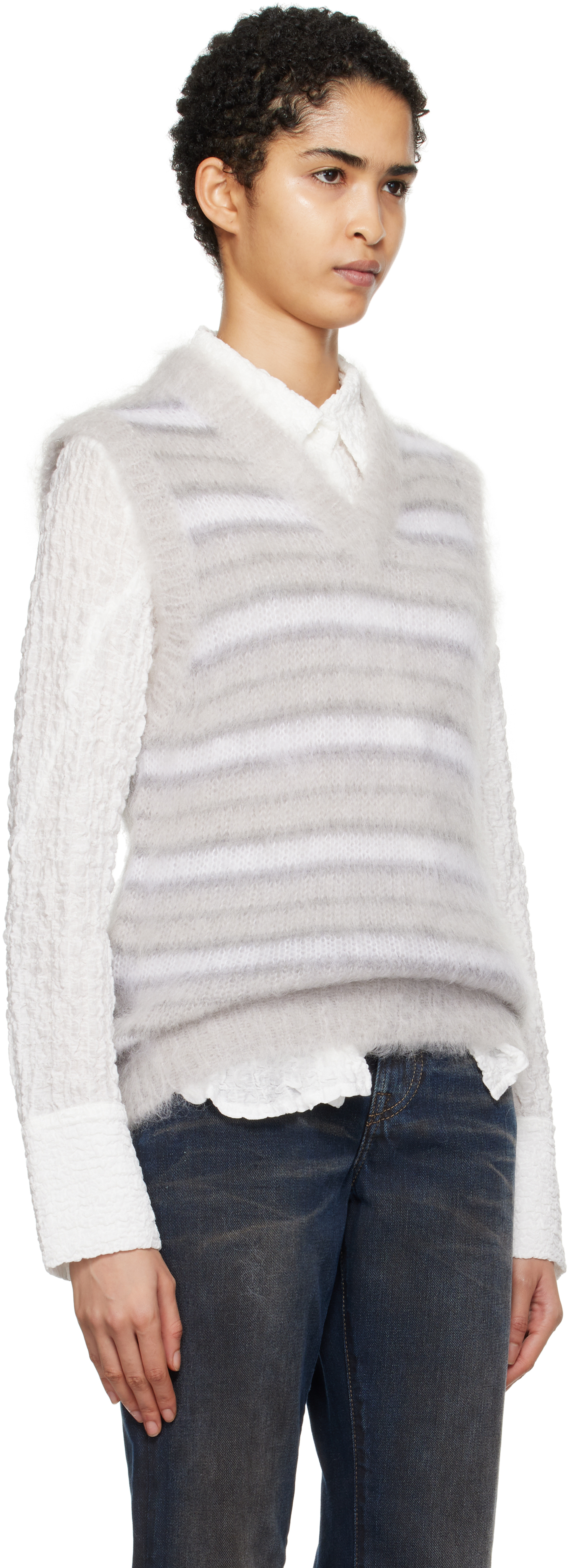 Marni Gray Fuzzy Wuzzy Vest In Rgn02 Tonic