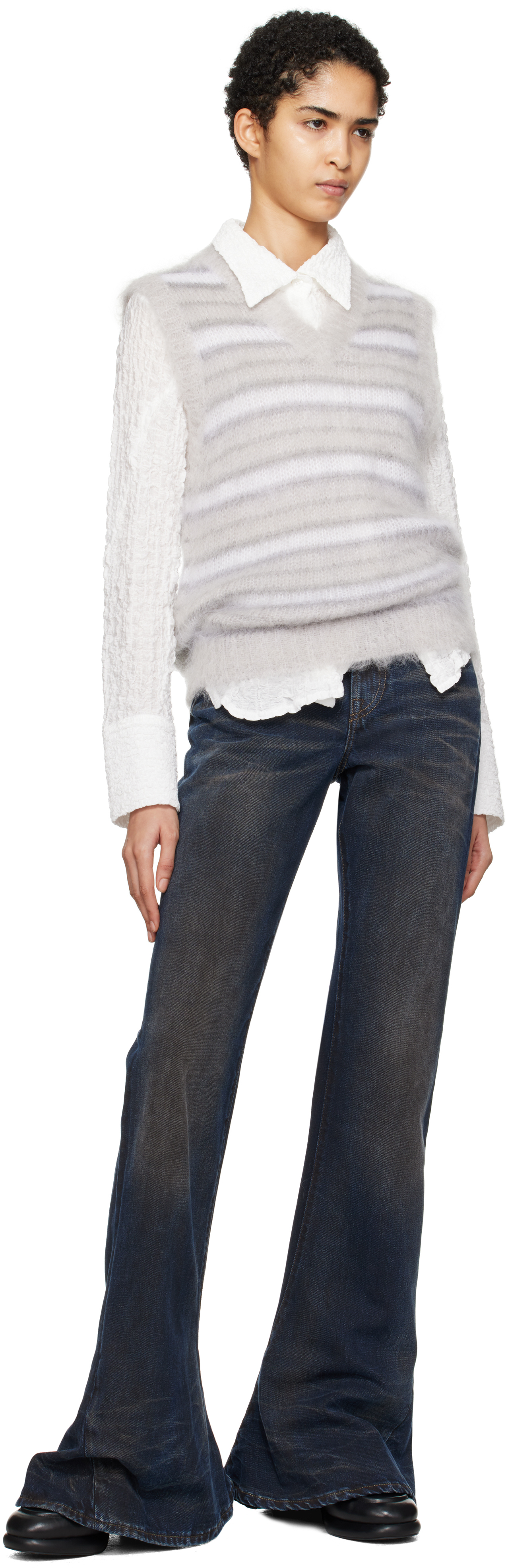Marni Gray Fuzzy Wuzzy Vest In Rgn02 Tonic