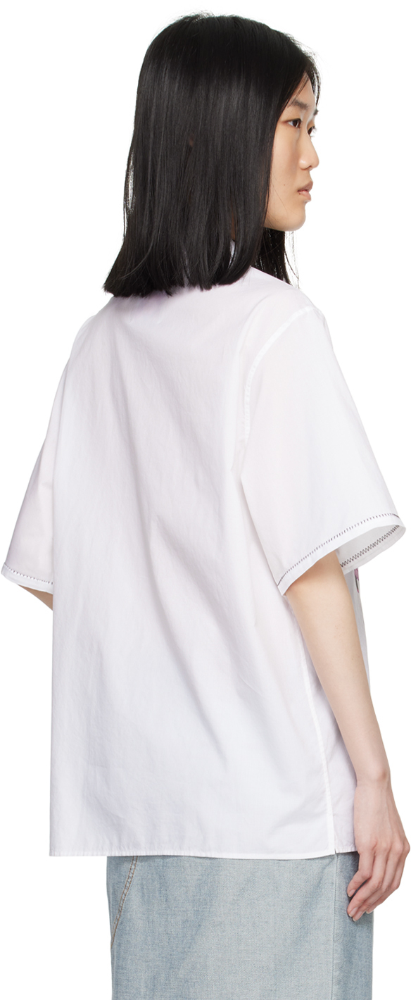 Marni White Funky Flowers Shirt In Ffw01 Lily White