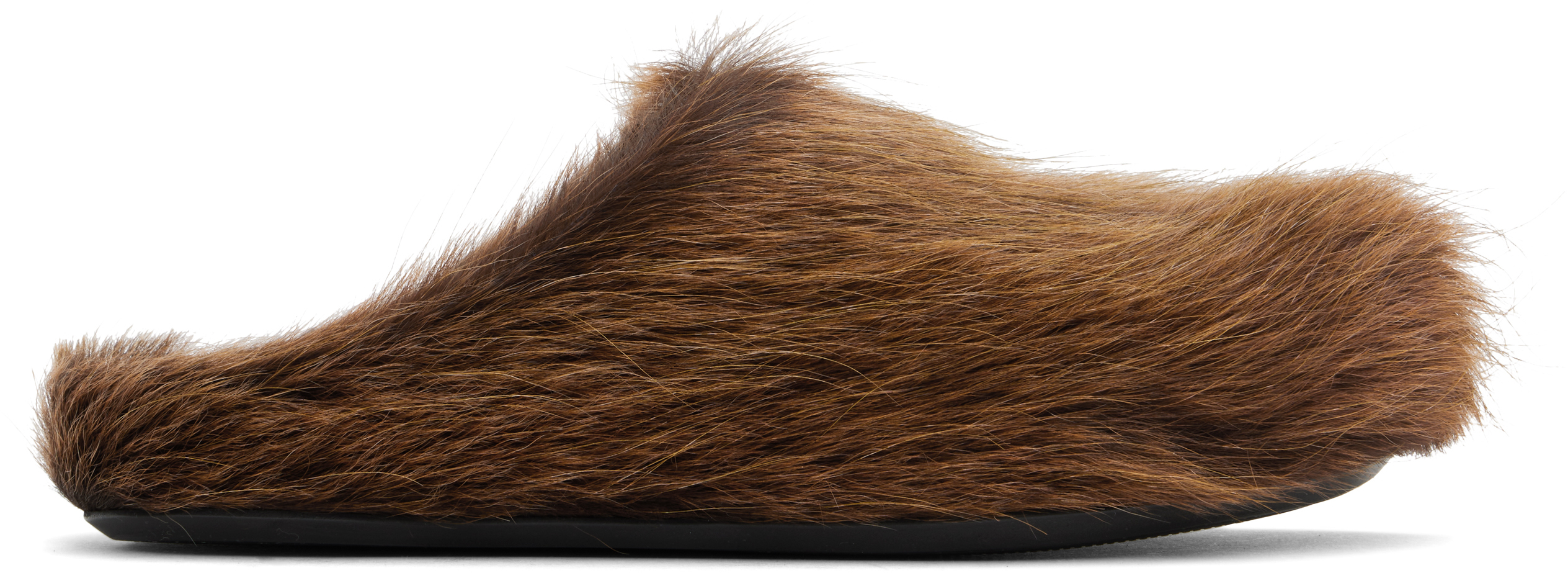 Marniのブラウン Fussbett ロングヘア カーフスキン サボがセール中