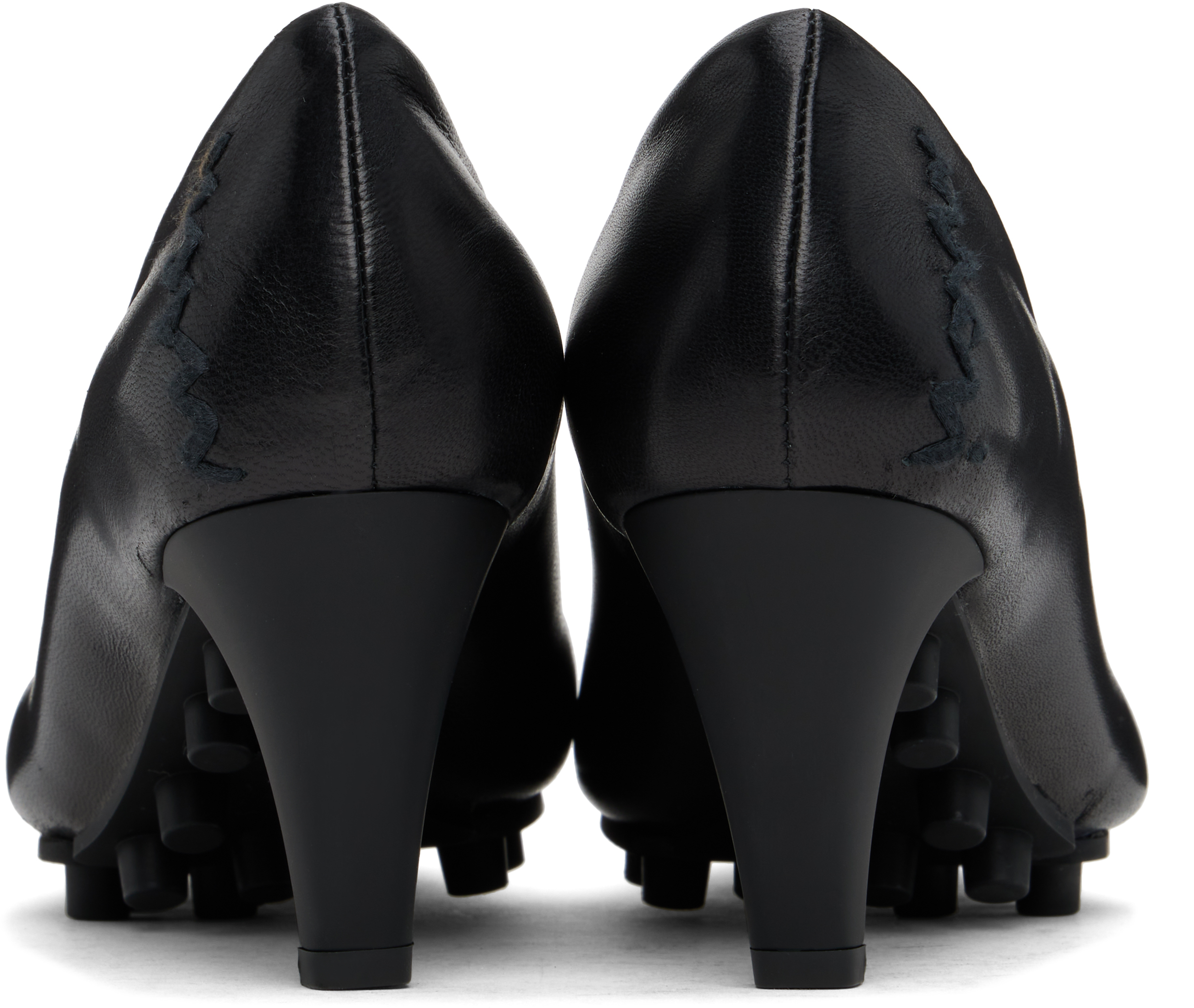 Marni Black Nappa Spike Heels In 00n99 Black