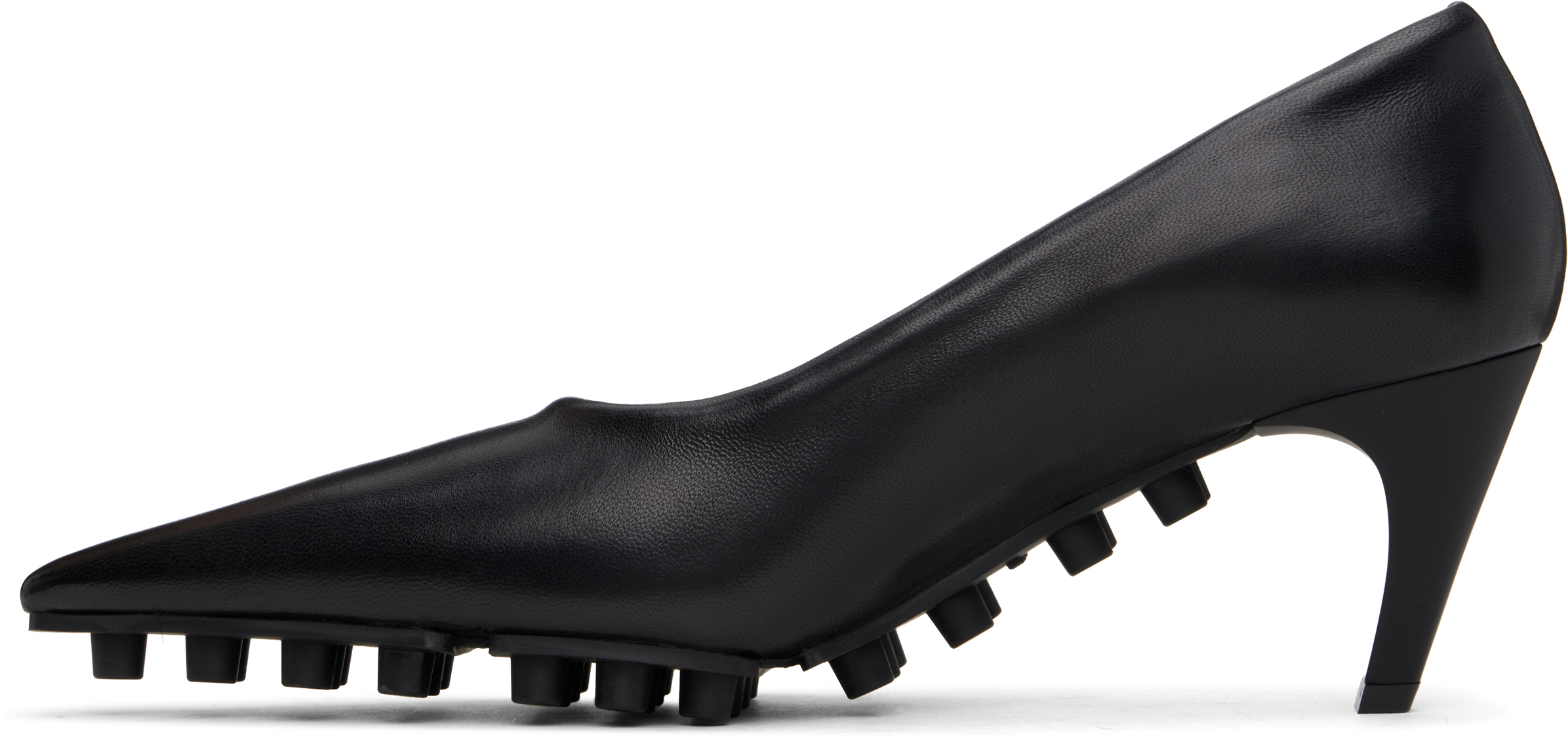 Marni Black Nappa Spike Heels In 00n99 Black