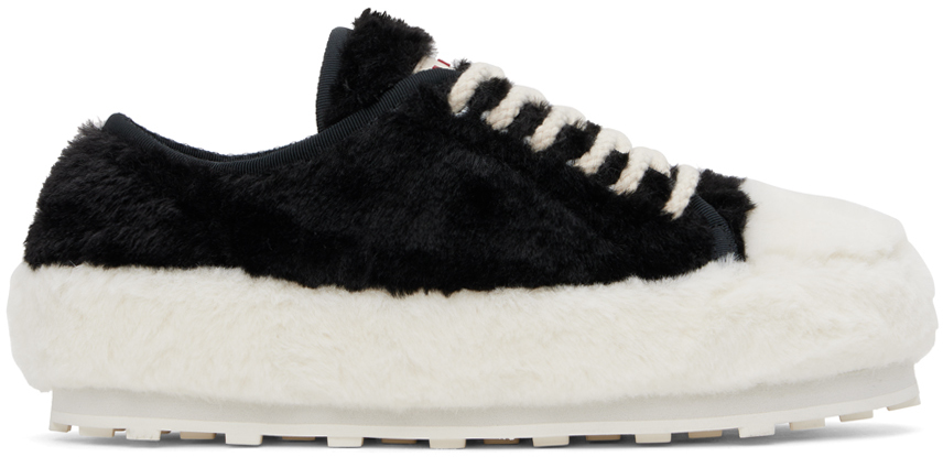 Black & White Teddy Tennis Sneakers