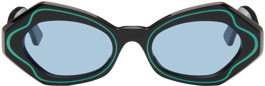 Marni Black Retrosuperfuture Edition Unlahand Sunglasses In Green