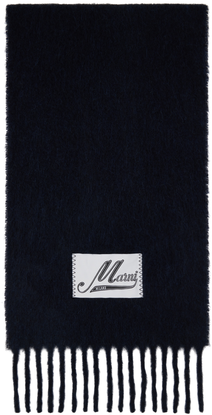 MARNI マフラー ネイビー マルニ MARNI MARNI マフラー SCZC0067Y0 UAW032 ロゴ （CHC29