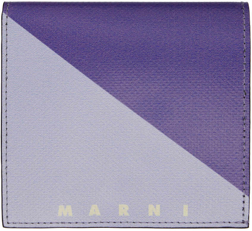 Shop Marni パープル＆ブルー Tribeca 札入れ In Zo825 Prune Violett/