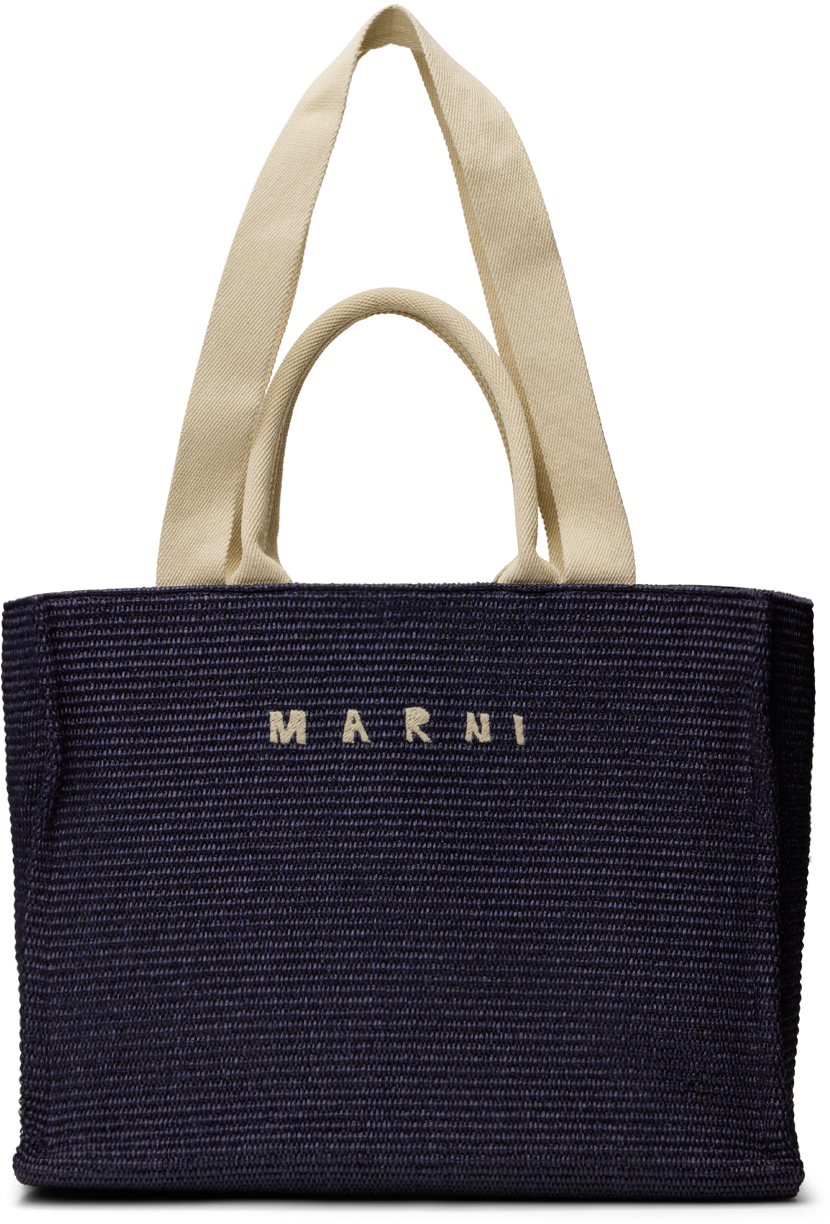 Shop Marni ネイビー ラージ かごトート In 00b90 Ultramarine