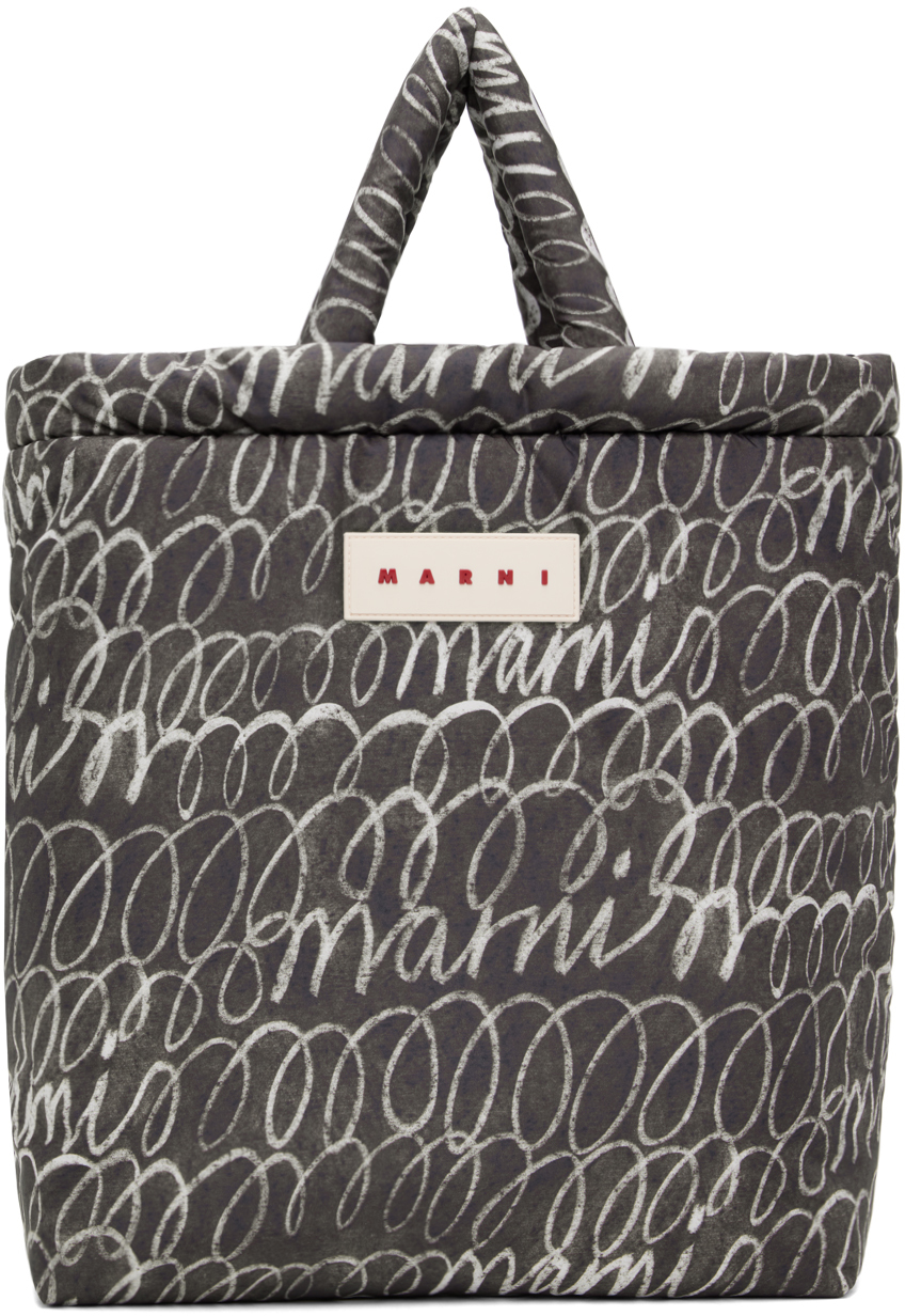 MARNI 黒 パフトートバッグ Black Puff E/W tote bag | Marni