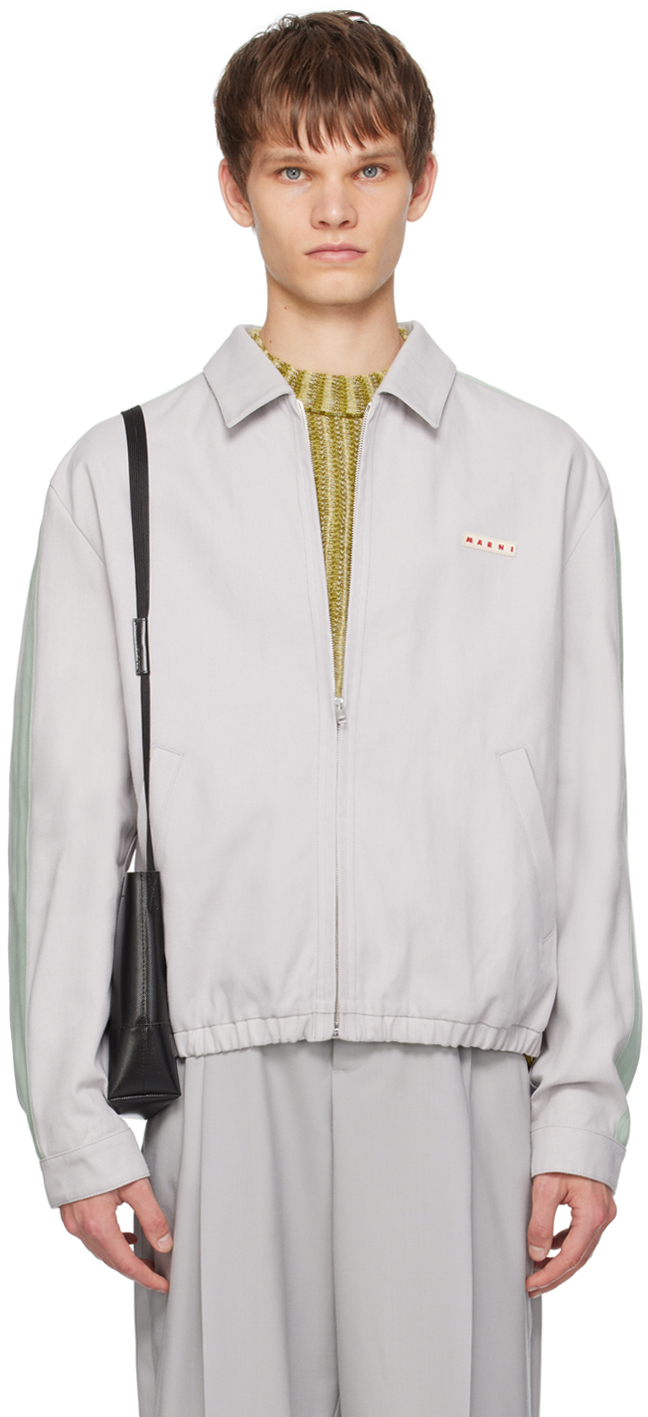 Shop Marni Gray Workwear Jacket In 00n15 Sodium