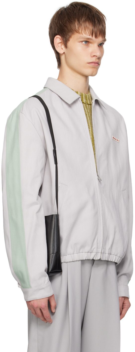 Shop Marni Gray Workwear Jacket In 00n15 Sodium