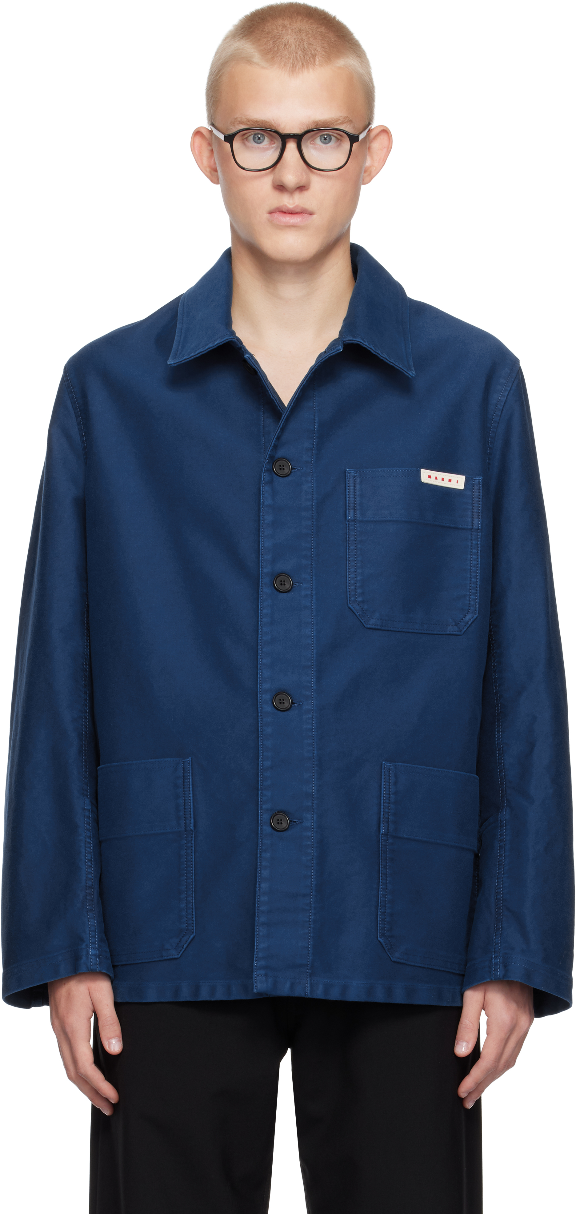 Marni Blue Workwear Jacket In 00b56 Royal