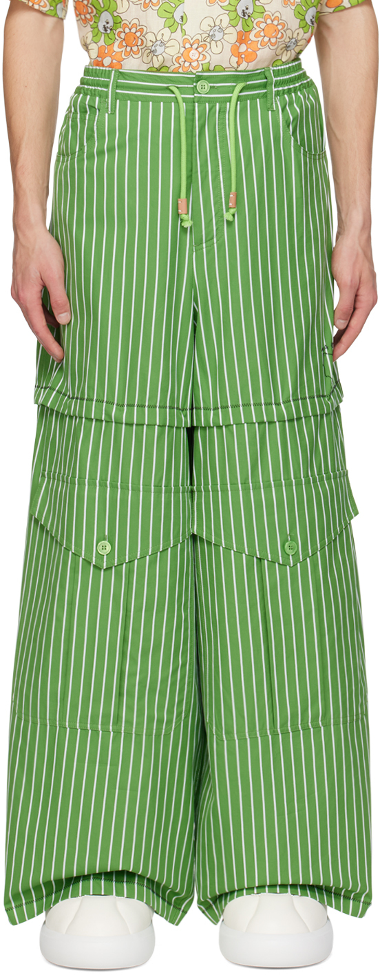 Green Striped Hybrid Cargo Pants