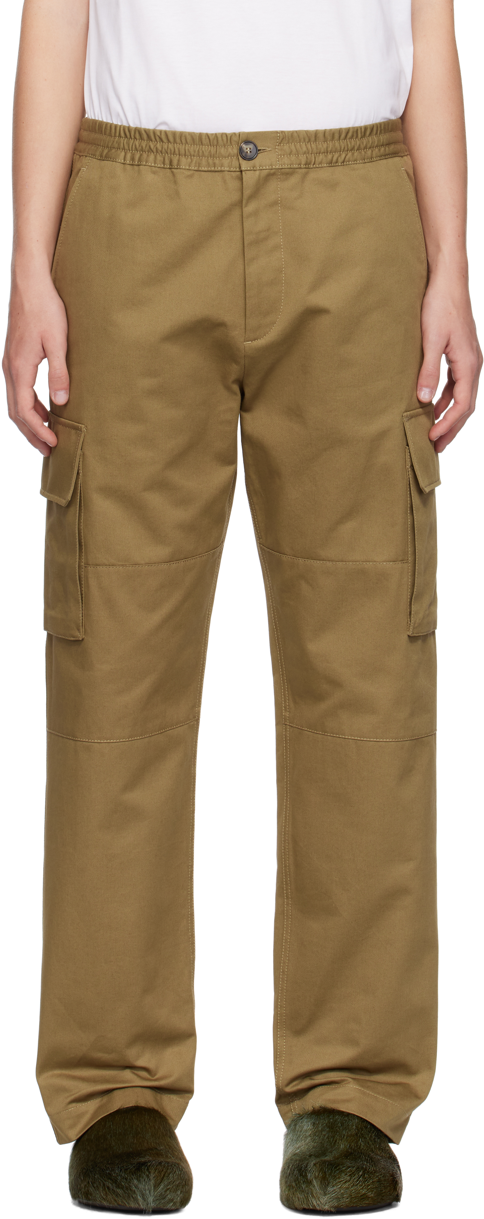 Khaki Gabardine Cargo Pants